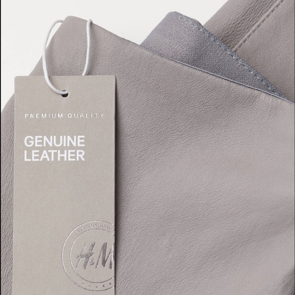 H&M NEW Gray Faux Leather High Waist Leggings XS - Picture 4 of 8